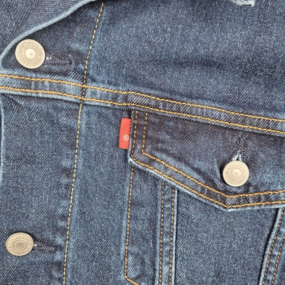 Levi Strauss & Co Mens Standard Denim Jacket Blue XL Cotton Blank Red Tab Irreg - Picture 3 of 12